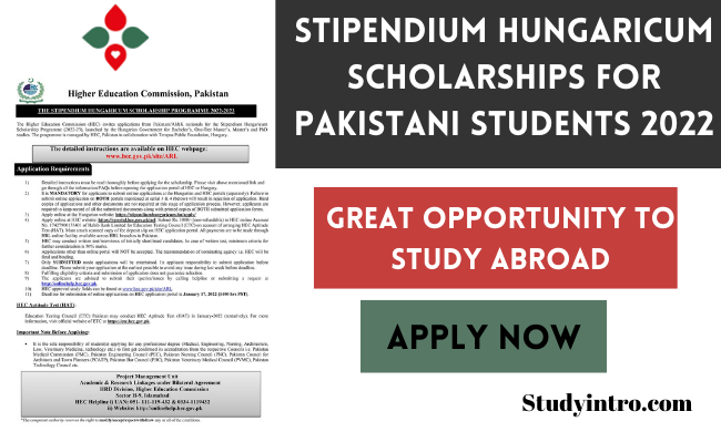 Hungary Scholarships for Pakistani Students 2022