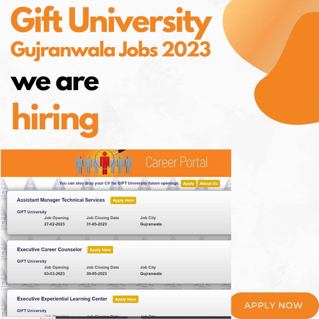 Jobs in Gujranwala Gift University 2023