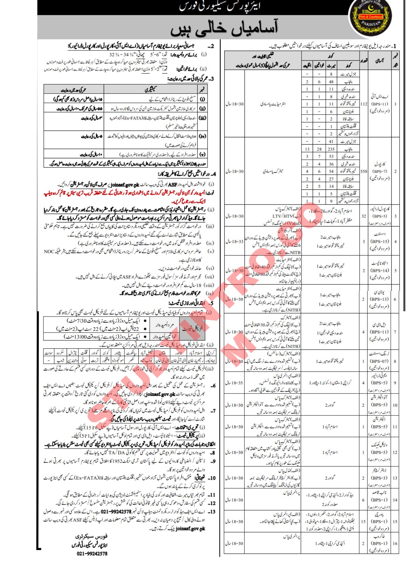 Govt Jobs in Airport Security Force 2023